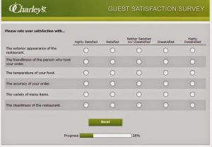 O’Charley’s Guest Satisfaction Survey